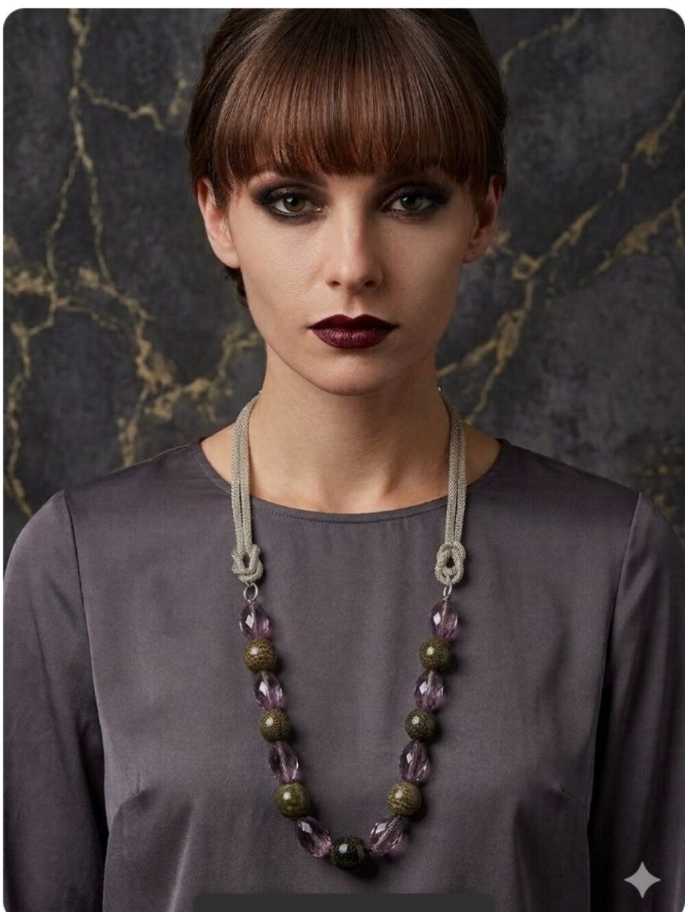 Grey beaded necklace